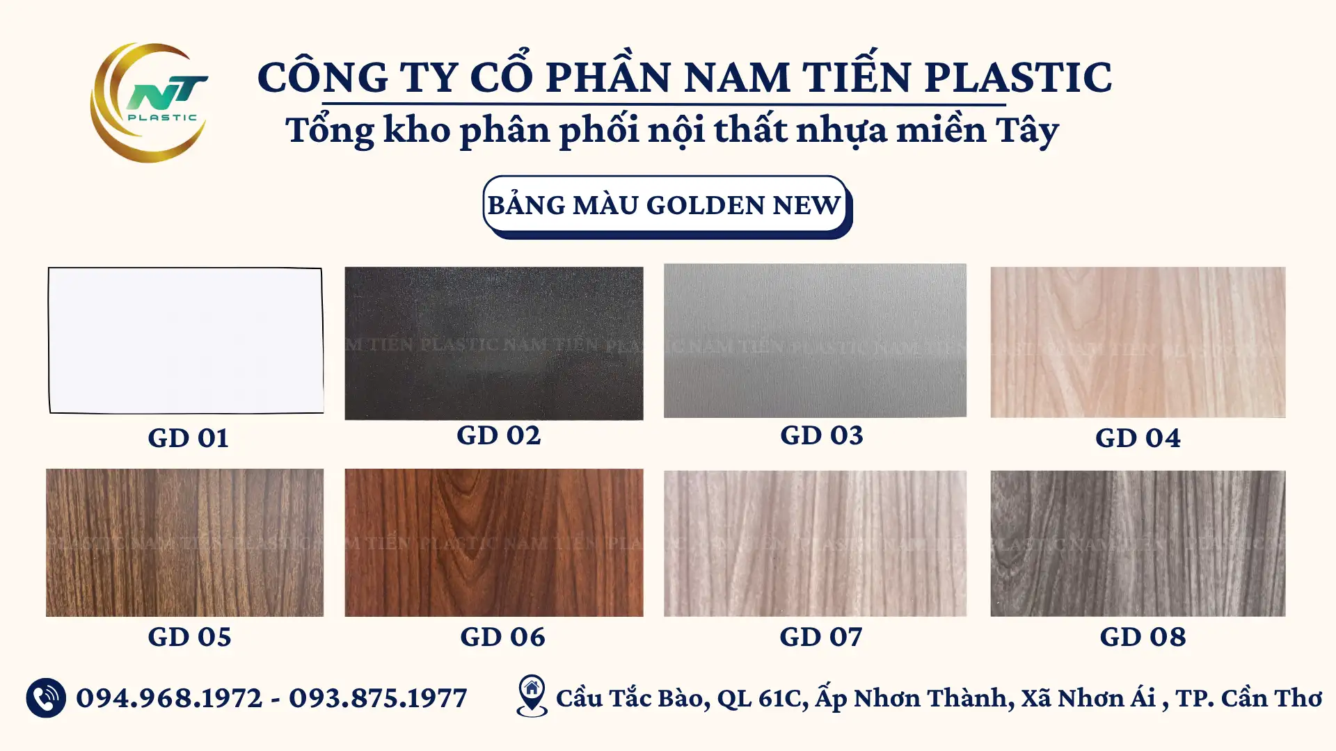 Bảng màu tấm nhựa Golden New