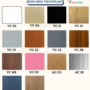 Bảng màu tấm nhựa Vinco Plast
