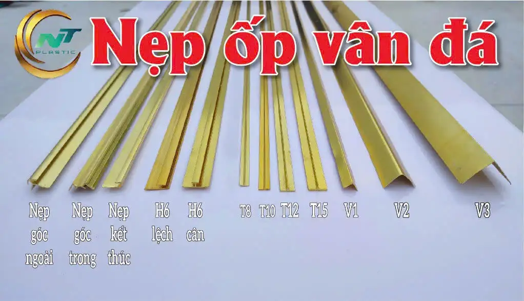 Nẹp Ốp Vân Đá Mạ Vàng