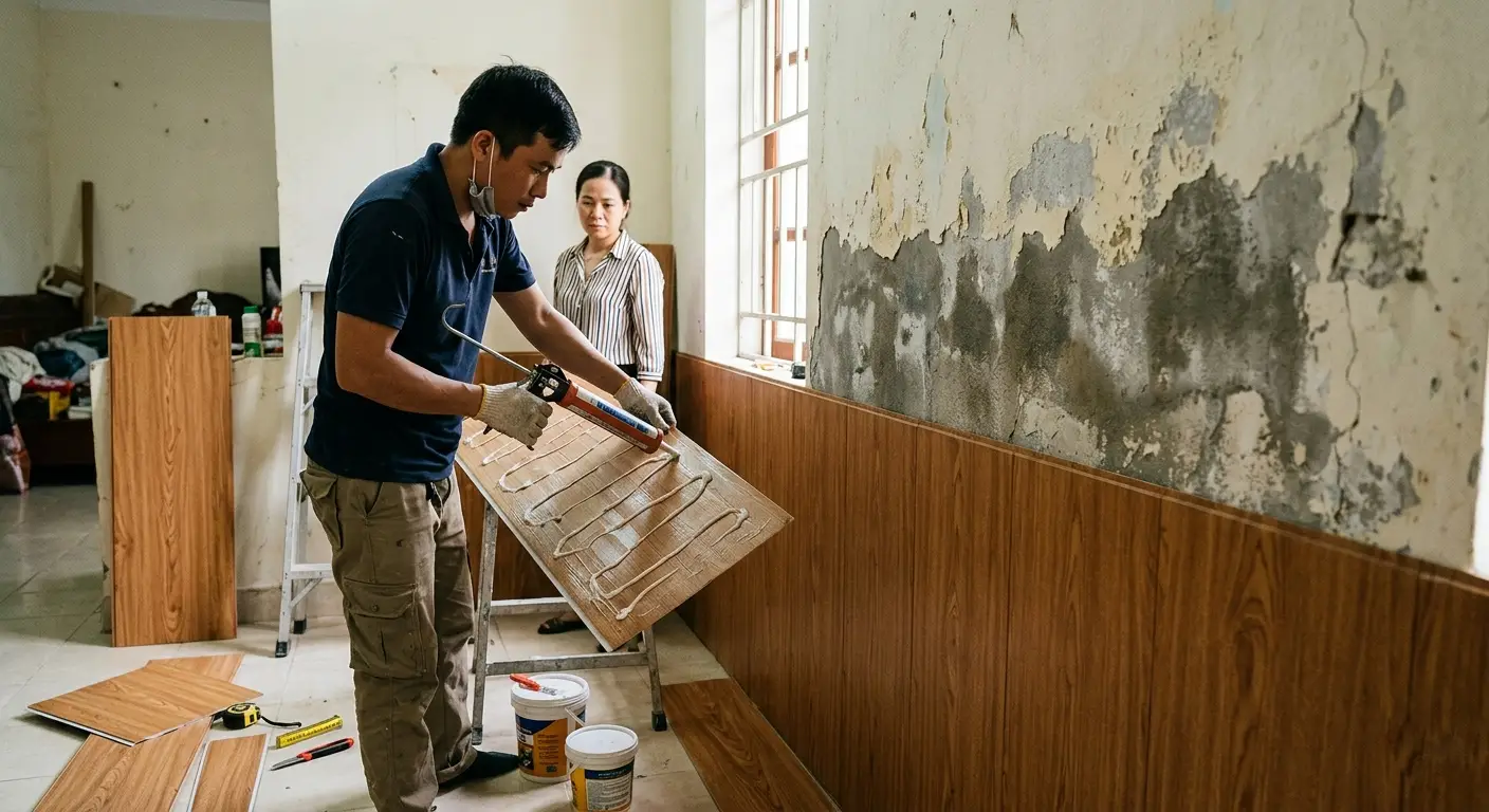 Chi phí thi công tấm nhựa An Giang khác nhau tùy thuộc vào tình trạng tường thực tế.