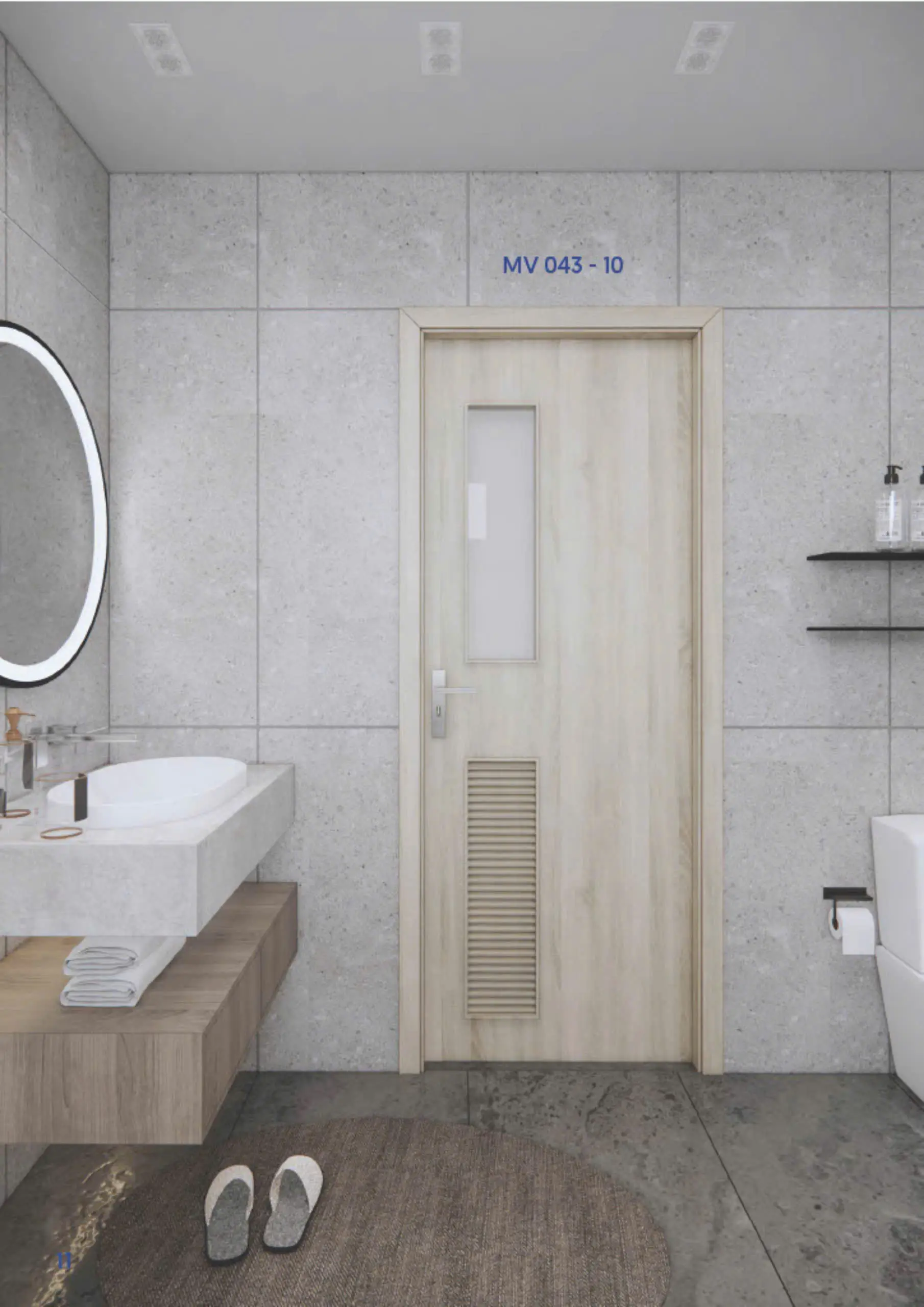 Cửa nhựa composite lắp cho nhà vệ sinh kháng nước tuyệt đối