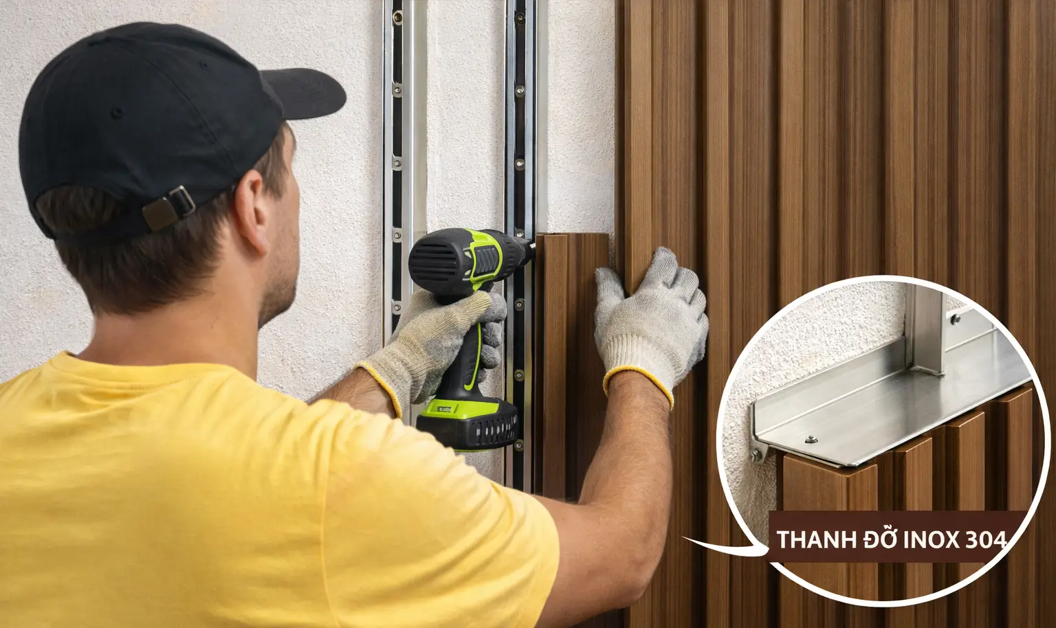 Kỹ thuật thi công lam sóng nhựa chuẩn với con ke inox 304