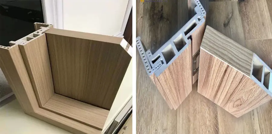 Mặt cắt chi tiết cấu tạo phôi cửa nhựa composite đúc nguyên tấm