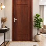 Mẫu cửa nhựa composite vân gỗ sang trọng lắp đặt cho căn hộ hiện đại