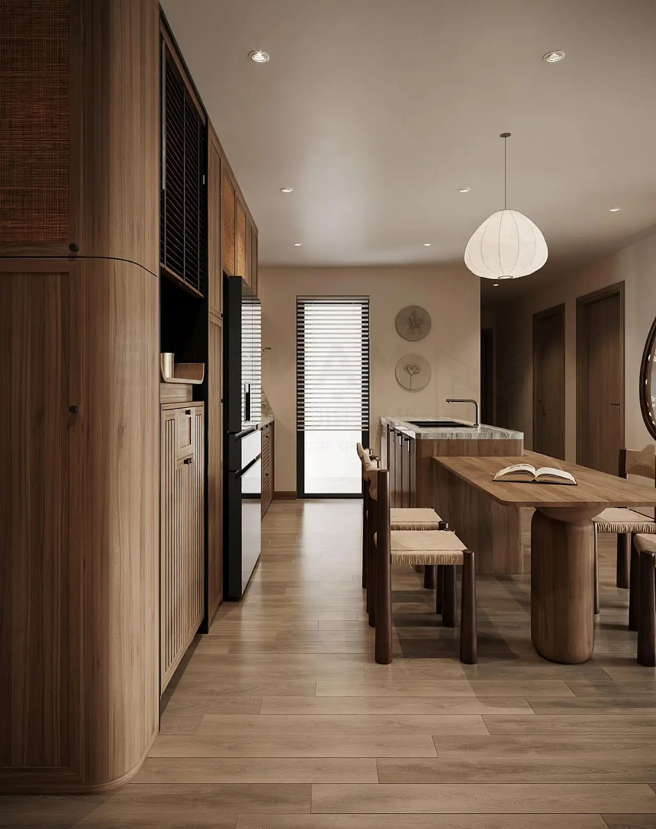 Mẫu thiết kế nội thất nhựa và gỗ hoàn thiện cho căn hộ hiện đại