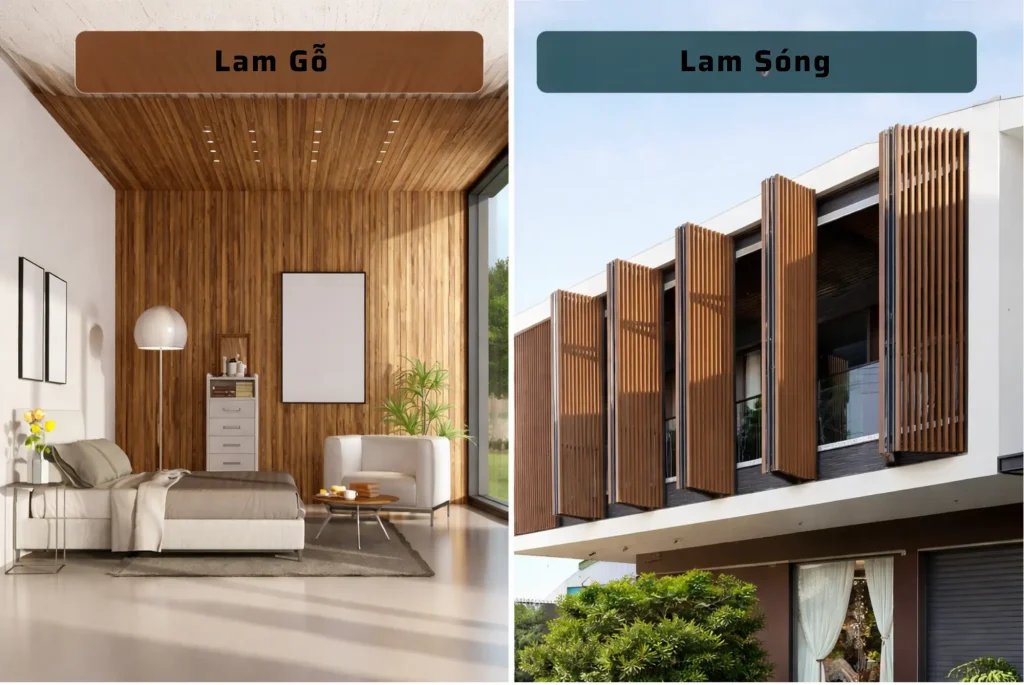 So sánh hiệu ứng thẩm mỹ giữa lam sóng nhựa và lam gỗ trang trí tường. lam sóng nhựa hay lam gỗ
