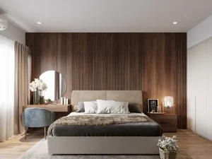 sự kết hợp tấm ốp tường và lam sóng