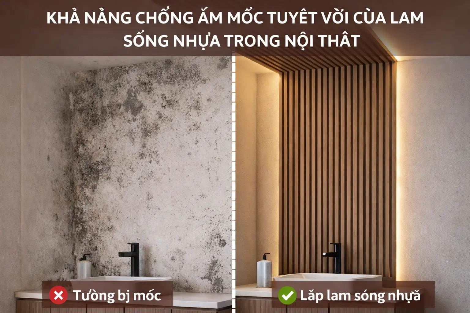 Khả năng chống ẩm mốc tuyệt vời của lam sóng nhựa trong nội thất