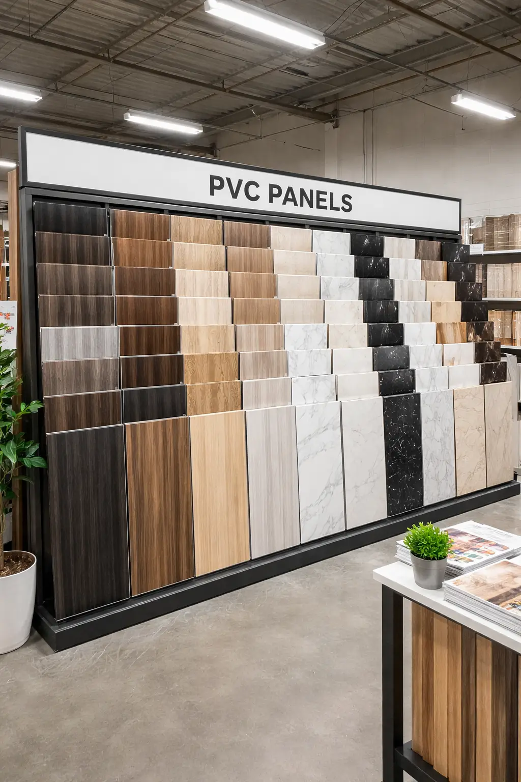Đa dạng mẫu mã từ vân gỗ đến vân đá tại showroom bán tấm nhựa PVC Cần Thơ