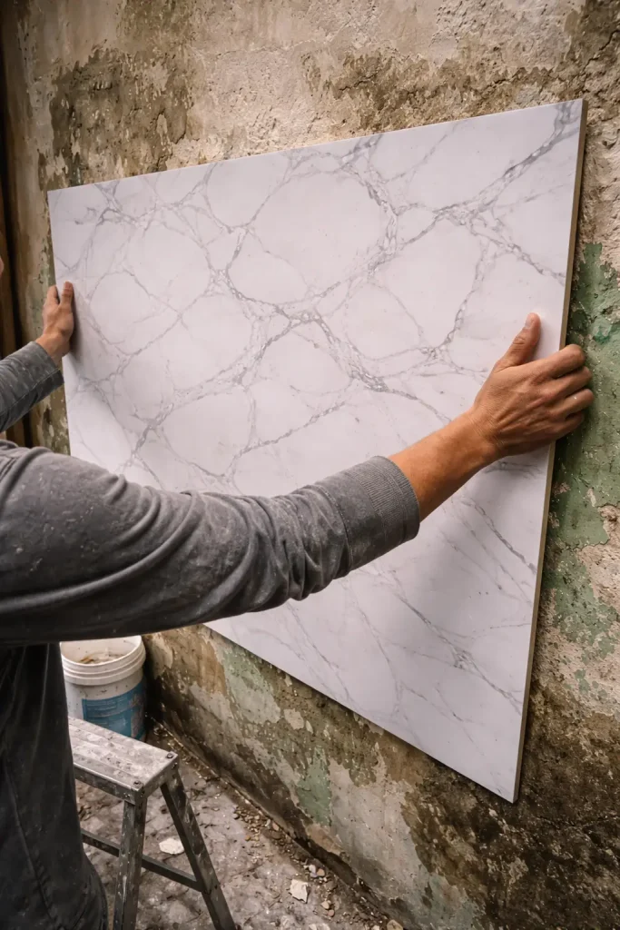 Giải pháp dùng tấm ốp tường PVC cải tạo không gian nhà cũ bị bong tróc sơn