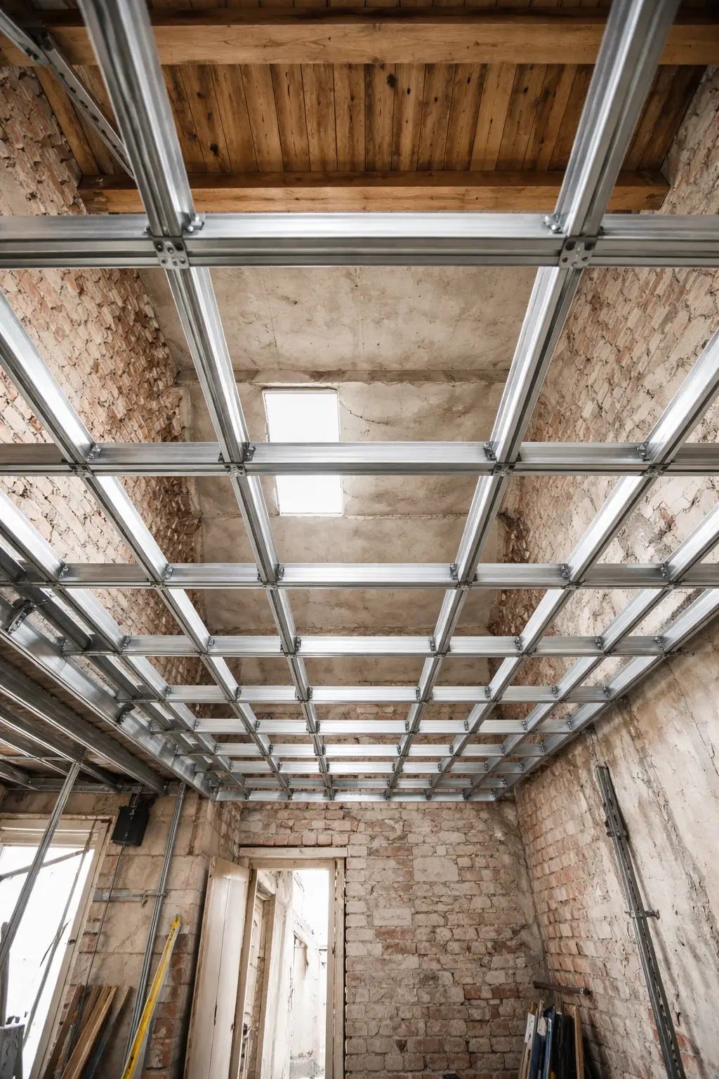 Hệ khung xương sắt mạ kẽm hỗ trợ khả năng chịu lực cho sàn nhựa gác lửng