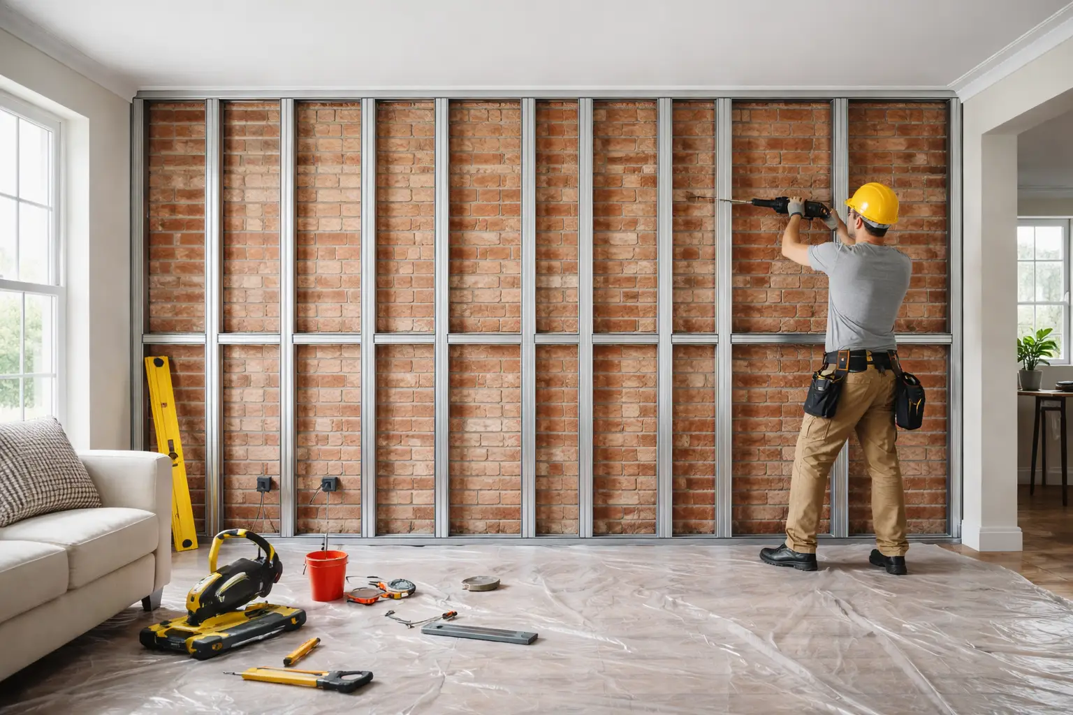 Kỹ thuật thi công tấm ốp tường PVC trên hệ khung xương độc lập chống ẩm