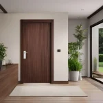 Gia đình trẻ hạnh phúc với bộ cửa nhựa thông phòng hiện đại