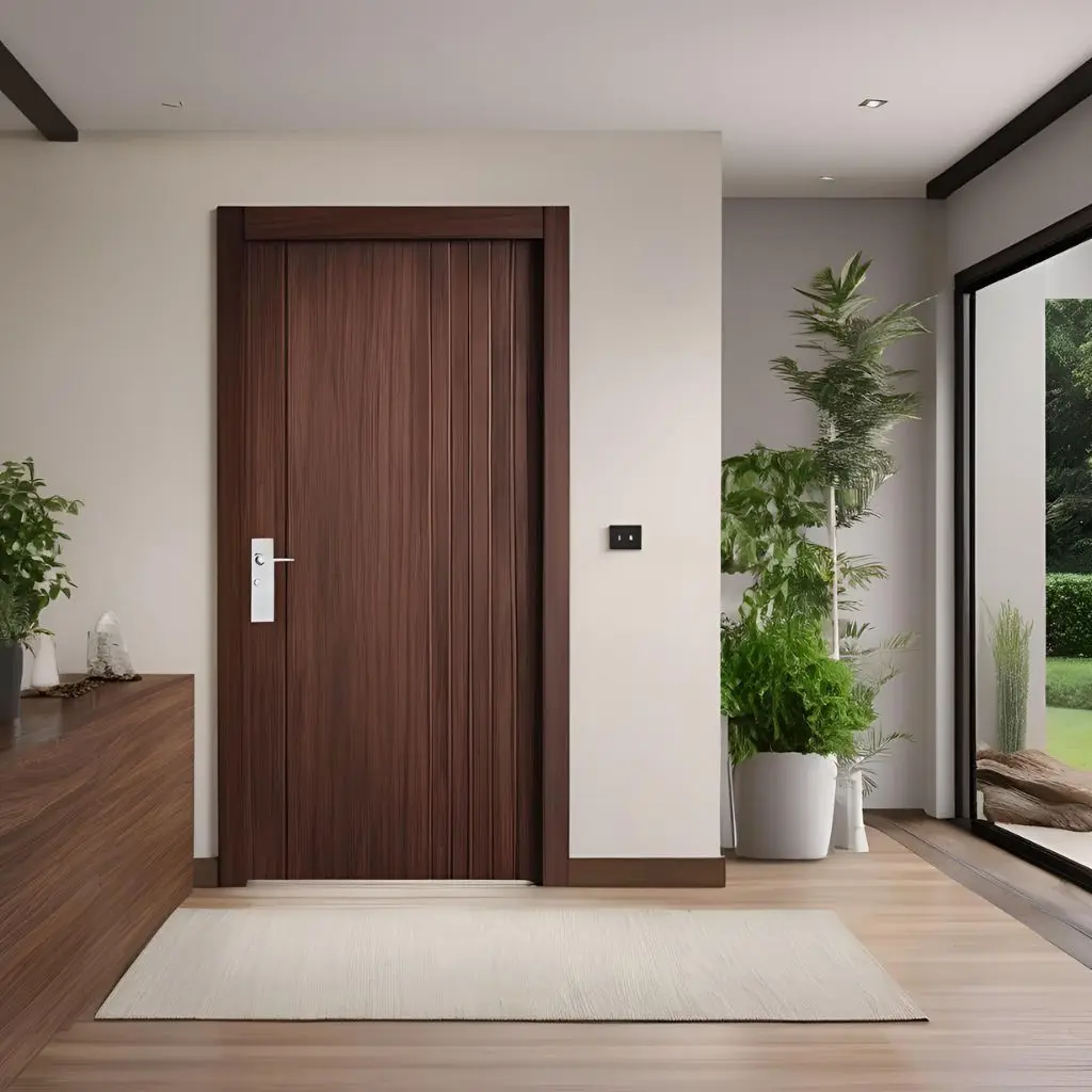 Gia đình trẻ hạnh phúc với bộ cửa nhựa thông phòng hiện đại