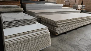 Mẫu tấm nhựa ốp tường Nano và PVC vân đá thực tế tại kho Nam Tiến