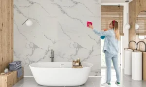 Mẹo vệ sinh tấm nhựa vân đá ốp tường bóng loáng rực rỡ như mới thi công.