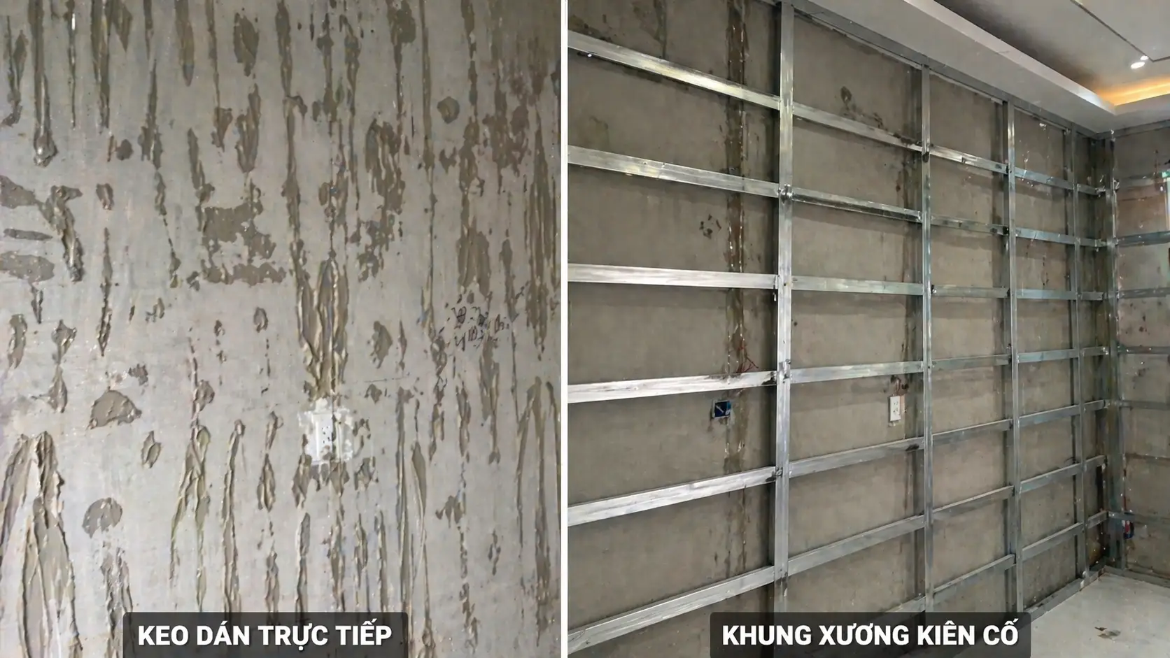 Quy trình ốp tường nhựa PVC chuẩn yêu cầu hệ xương kẽm chống ẩm mốc