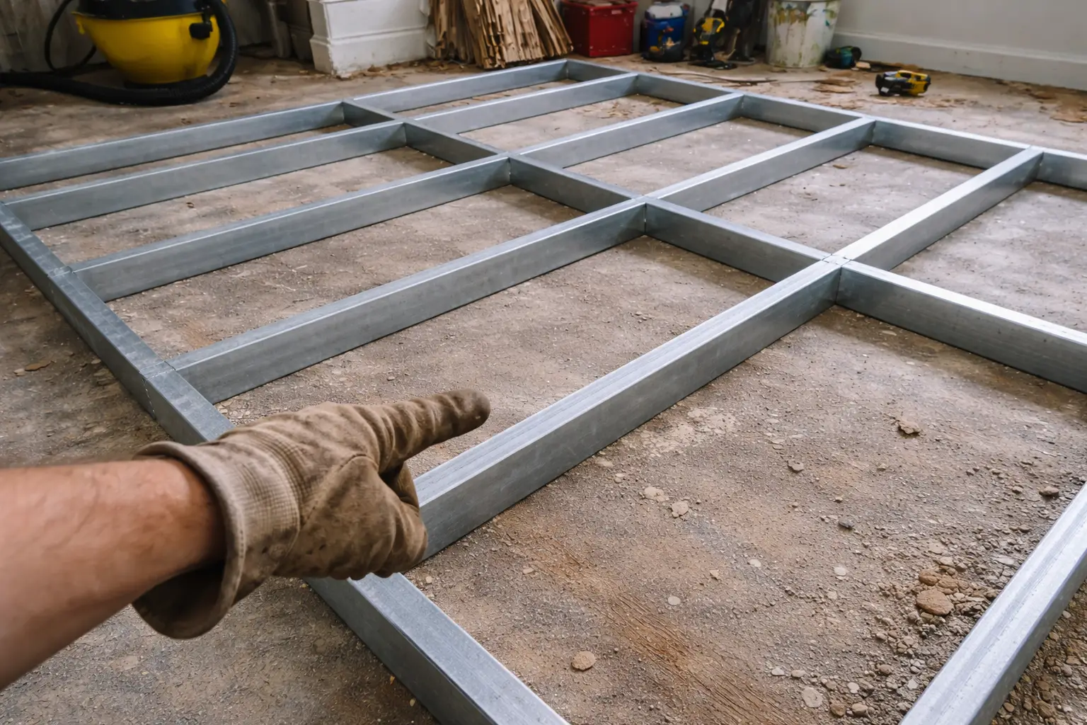  Sai lầm khi đi khung xương sắt quá thưa khiến sàn nhựa chịu lực bị kêu rộp rộp