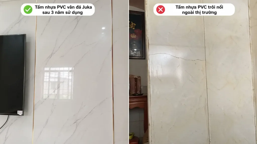 So sánh độ bền tấm nhựa PVC nguyên sinh và nhựa tái chế sau 3 năm. tấm nhựa pvc có bền không
