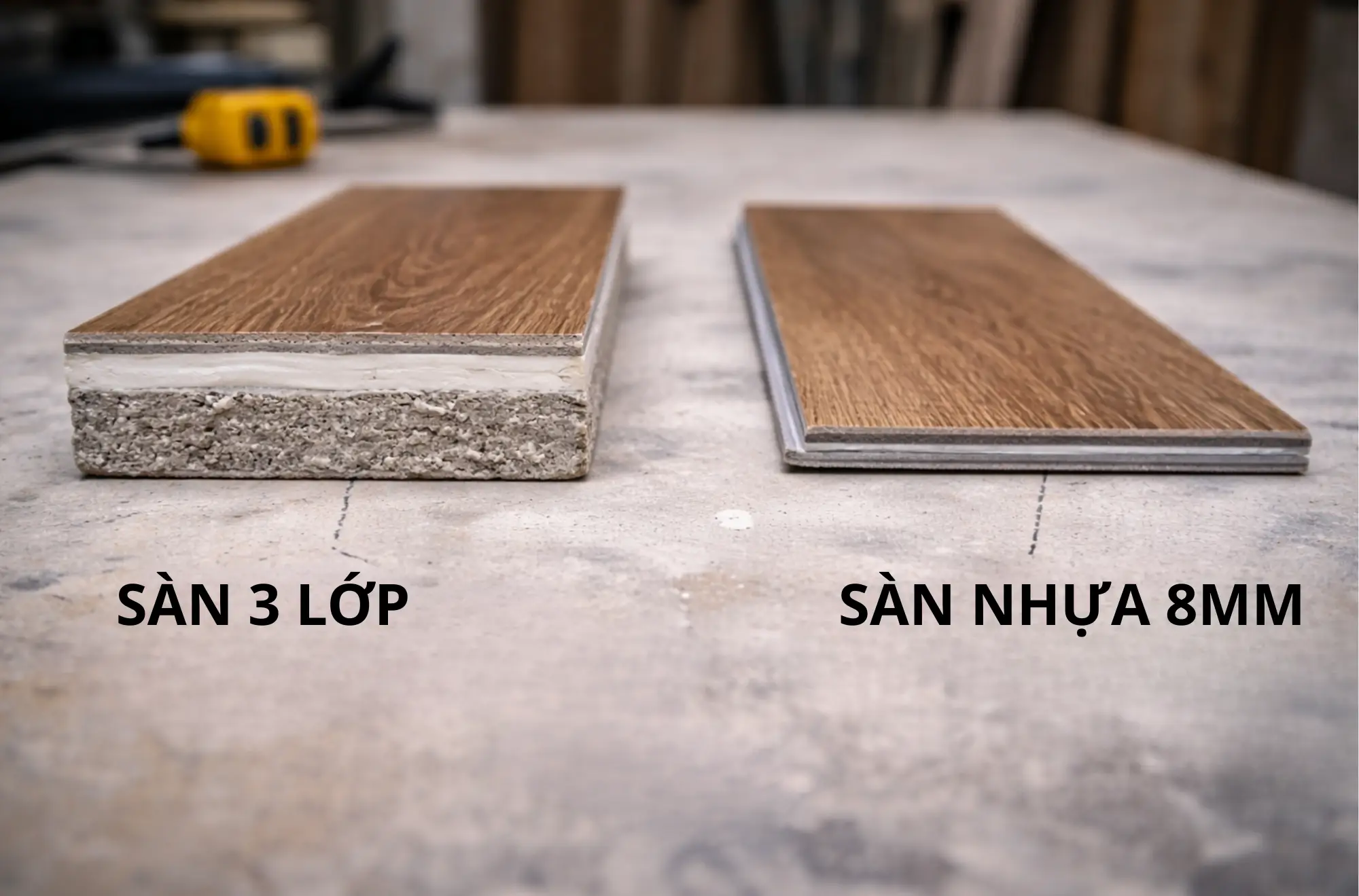 So sánh độ dày tổng thể và tải trọng của hệ sàn nhựa so với sàn Cemboard truyền thống