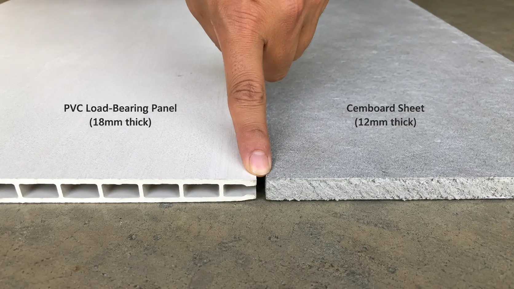 So sánh thực tế tấm nhựa lót sàn chịu lực và tấm Cemboard