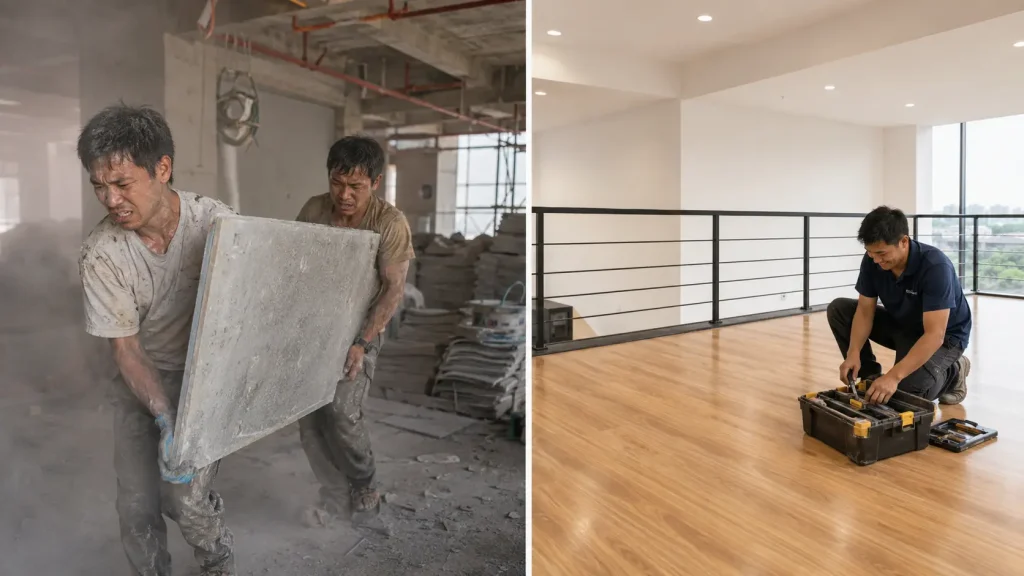 So sánh tổng chi phí tấm sàn nhựa chịu lực vs cemboard