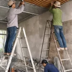 Thi công trần nhựa lam sóng Trà Vinh tại nhà dân đang sửa thực tế
