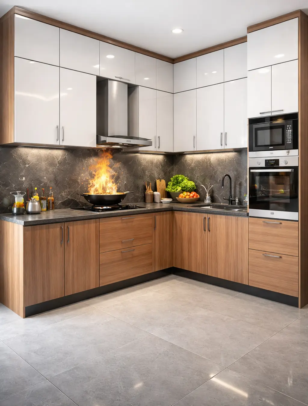 Tủ bếp nhựa vincoplast chịu sức nóng khu vực nấu ăn