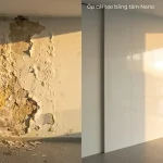 Tường nhà cấp 4 bị muối hóa trị dứt điểm bằng tấm nhựa Nano