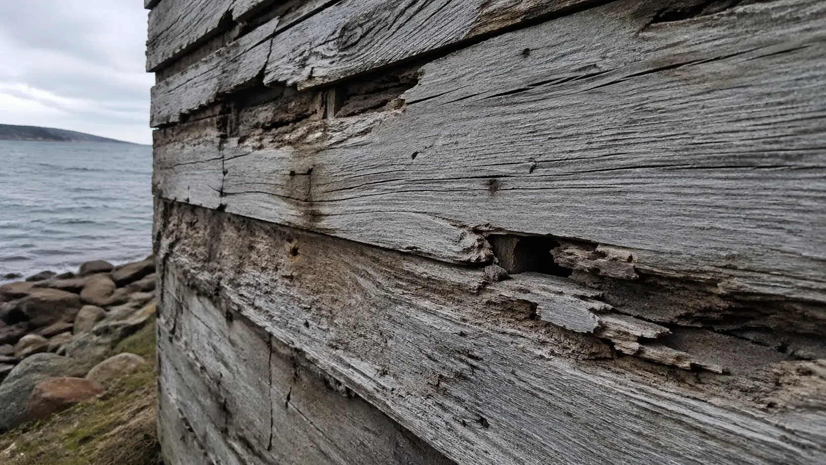 Tường nhà ven biển Kiên Giang bị ăn mòn muối biển và bong tróc sơn