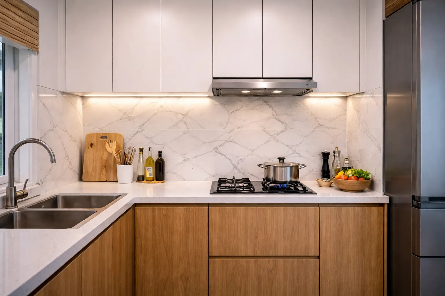 Ứng dụng tấm ốp nhựa PVC nội thất có khả năng tự dập tắt lửa khu vực bếp