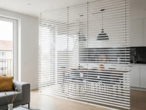 Vách ngăn máy lạnh phòng khách nhà rộng sang trọng