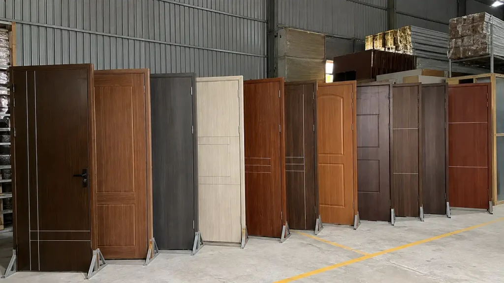 Các mẫu cửa nhựa Composite vân gỗ tại kho Nam Tiến, nên chọn cửa gì cho phòng ngủ
