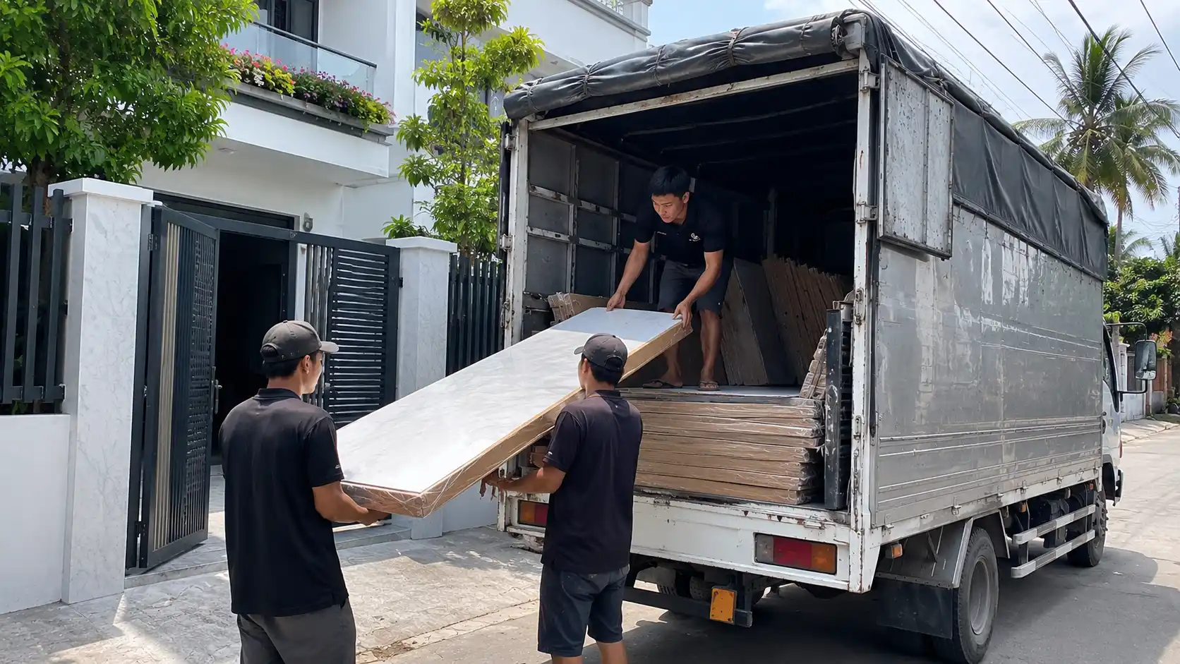 Giao hàng tấm nhựa vân đá hỏa tốc tại Cần Thơ