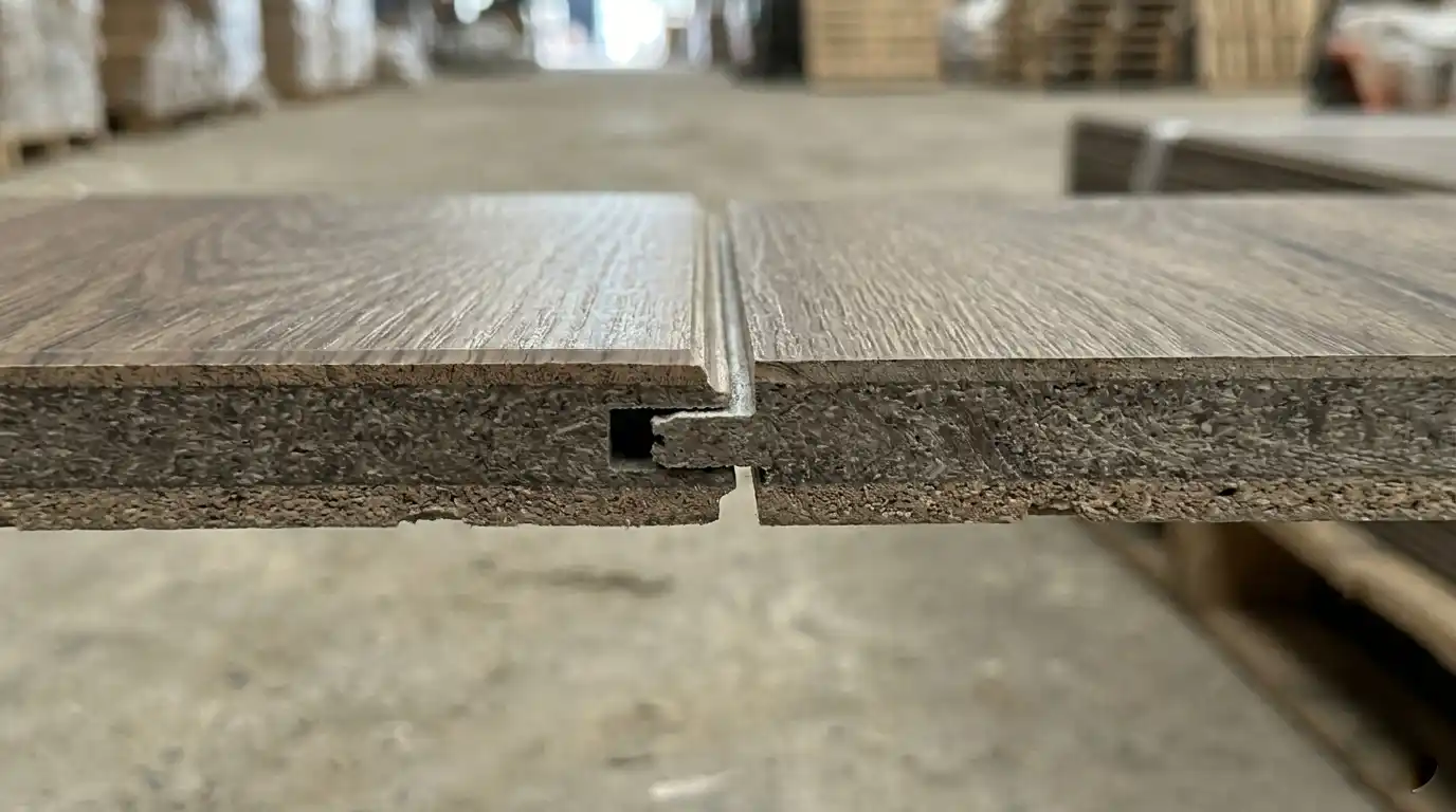 Mặt cắt cấu tạo khớp hèm khóa sàn nhựa SPC dày 5mm của Nam Tiến