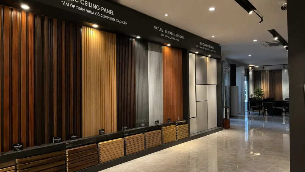 Showroom trưng bày các dòng tấm ốp trần cho nhà nuôi yến sang trọng