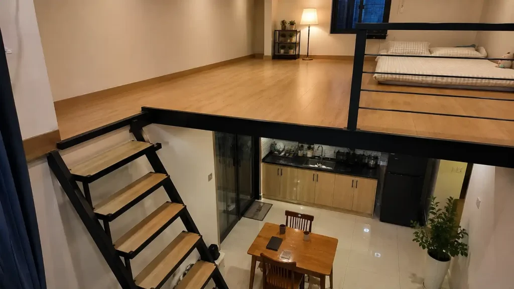 Tấm nhựa lót sàn gác lửng hoàn thiện giả gỗ sang trọng ấm cúng, tấm nhựa gác lửng chịu lực tốt không
