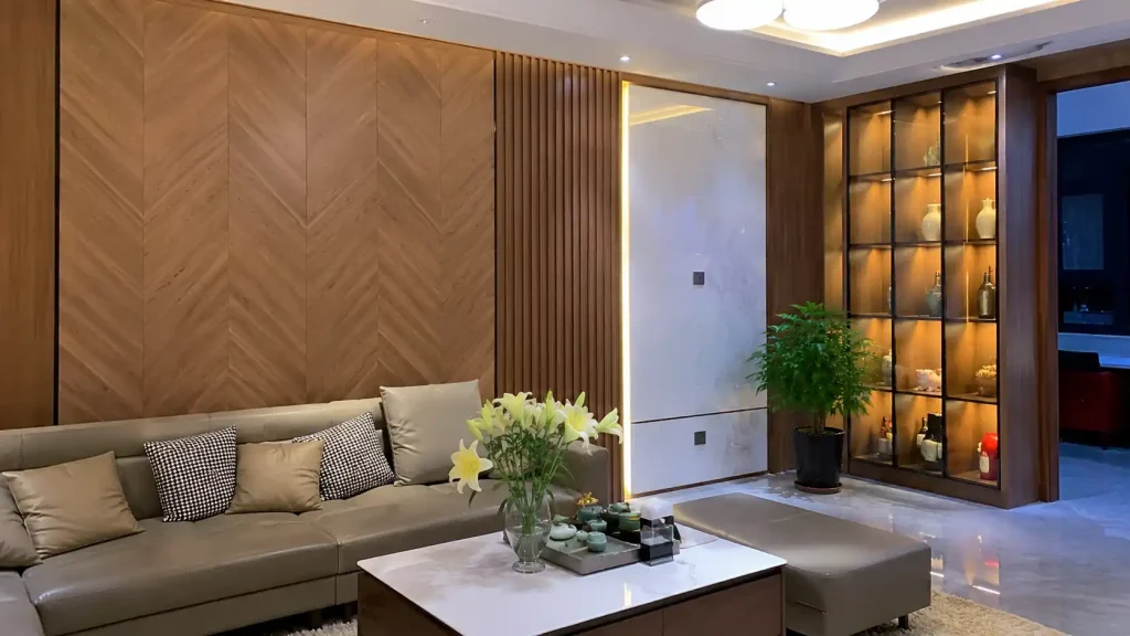 Tấm nhựa PVC ốp tường trang trí phòng khách đẹp và an toàn cho sức khỏe