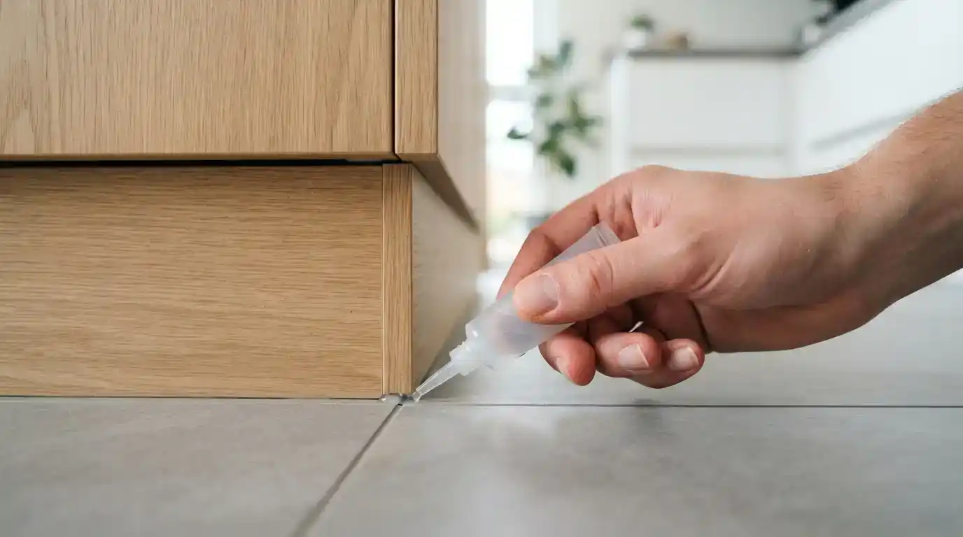 Cách xử lý tủ gỗ bị phồng rộp do nước bằng keo