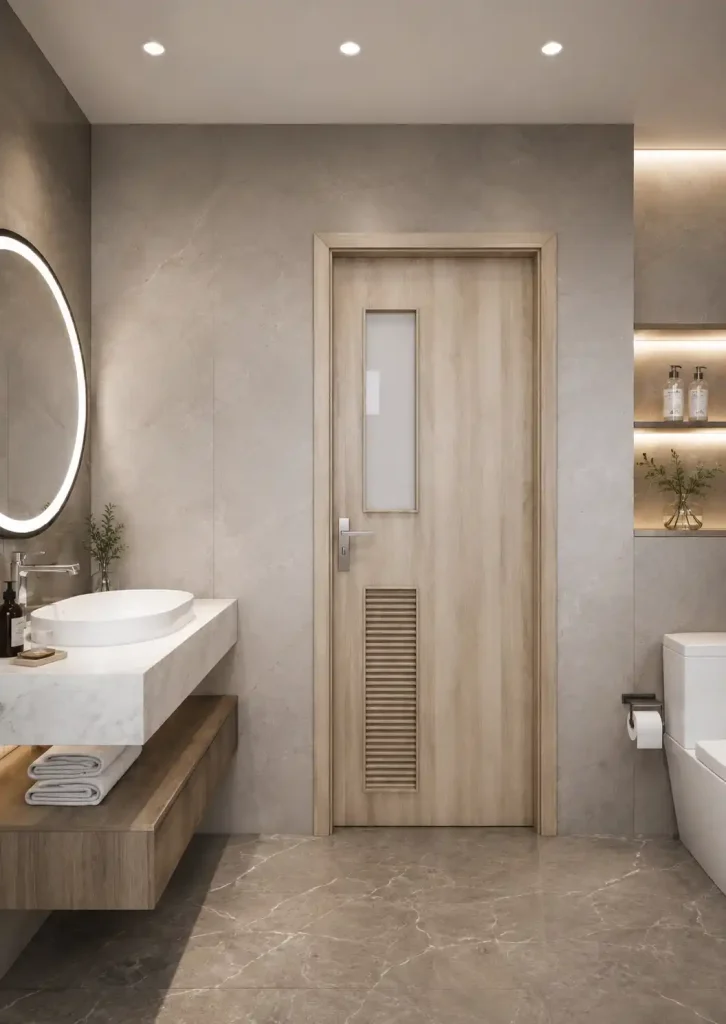 Cửa nhựa composite nhà vệ sinh chống nước hoàn toàn