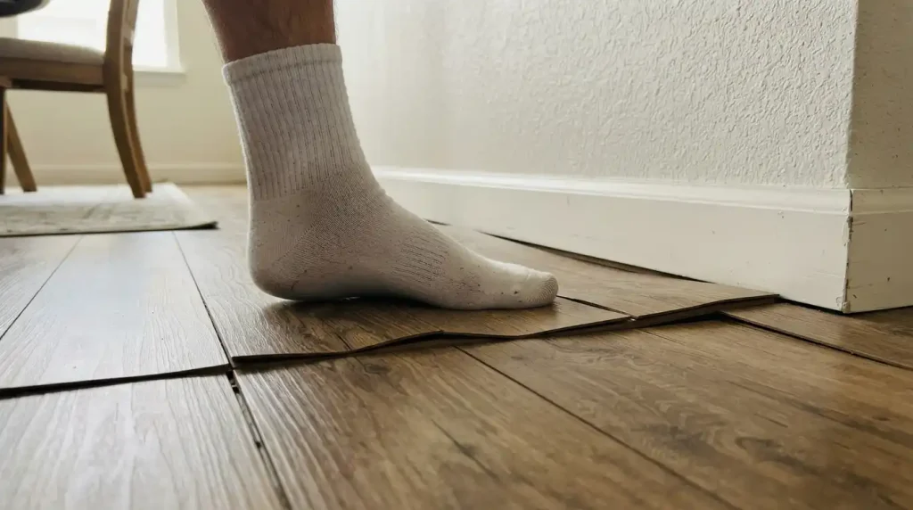 Lỗi sàn nhựa hèm khóa bị cong vênh sát tường