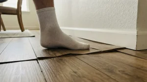 Lỗi sàn nhựa hèm khóa bị cong vênh sát tường
