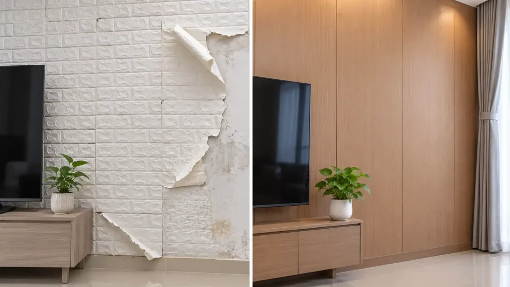 Nên dùng xốp dán tường hay tấm nhựa nano để cải tạo.