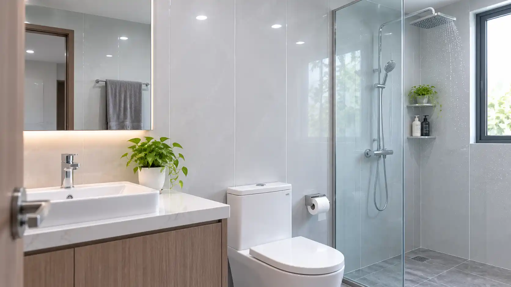 Tấm nhựa ốp tường ngàm khóa âm dương kháng nước tuyệt đối cho khu vực ẩm mốc