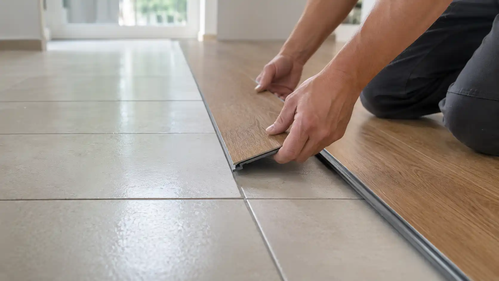  Thi công sàn nhựa hèm khóa trực tiếp trên nền gạch cũ giúp tiết kiệm chi phí