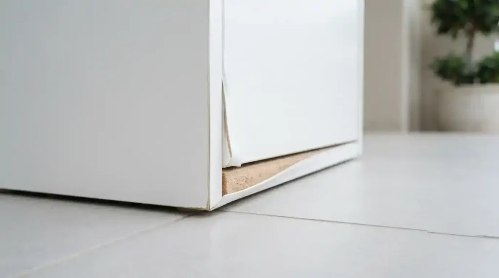 Tủ giày gỗ công nghiệp bị phồng rộp do nước mưa