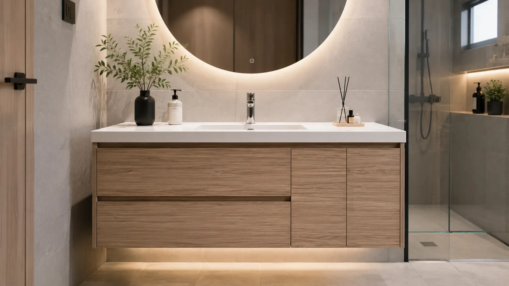 Tủ lavabo nhựa chống nước cho nhà tắm