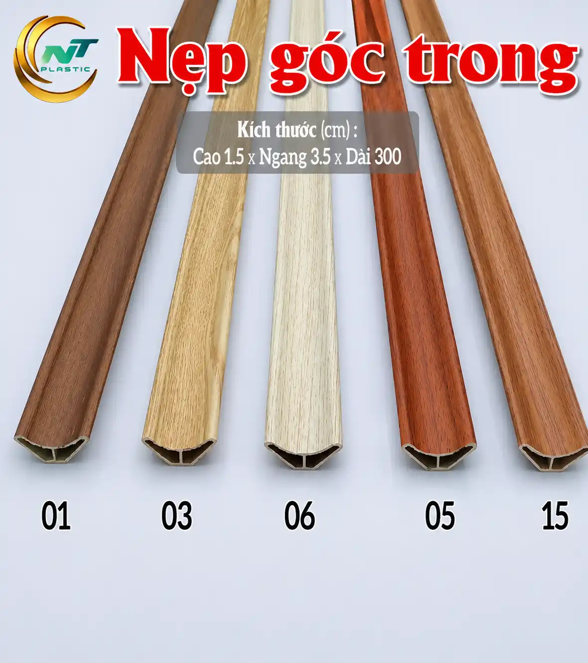 ảnh thật nẹp góc trong phân loại các dòng phụ kiện nẹp ốp tường