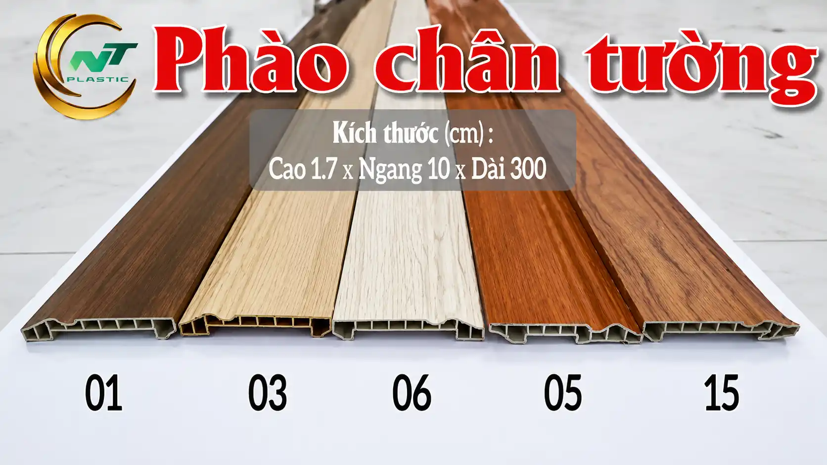 ảnh thật sản phẩm phào chân tường nhựa Nam Tiến để phân biệt