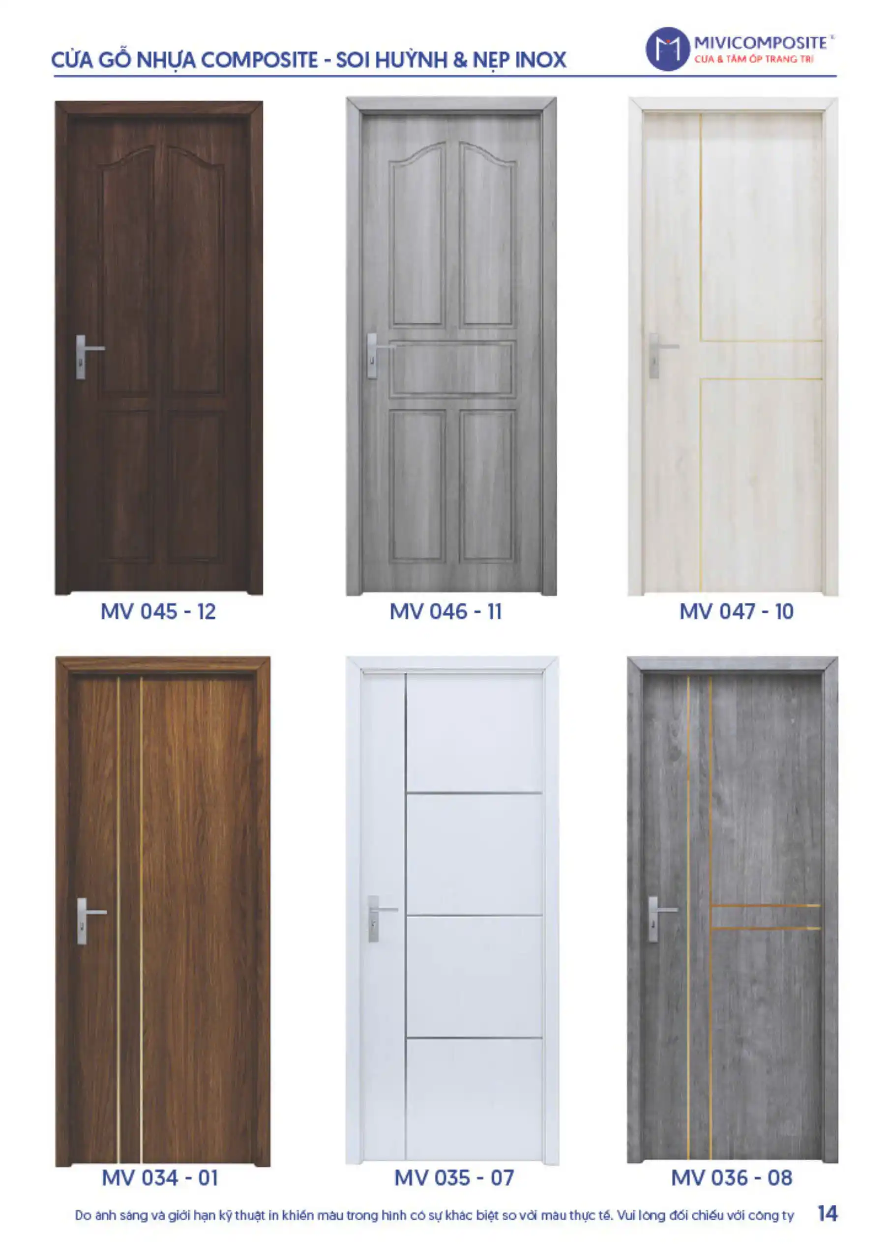 Bảng màu catalog màng film PVC phủ bề mặt cửa nhựa composite chính hãng Mivi